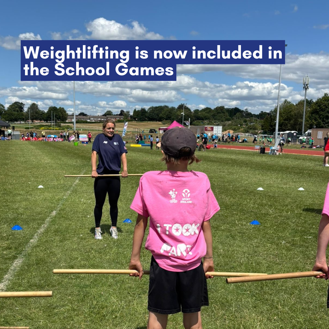 Weightlifting is now included in the School Games, delivered by the Youth Sport Trust and funded by Sport England.